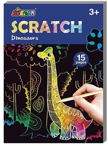 AVENIR Kraskunstboek Mini A6 - Dinosaurussen