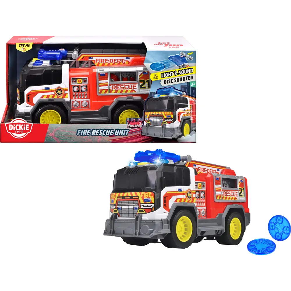 Dickie Brandweerwagen speelgoedauto met licht en geluid - 30 cm