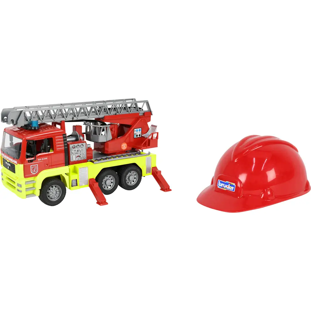 Bruder camion de pompier MAN TGA avec échelle, lumière, son, casque