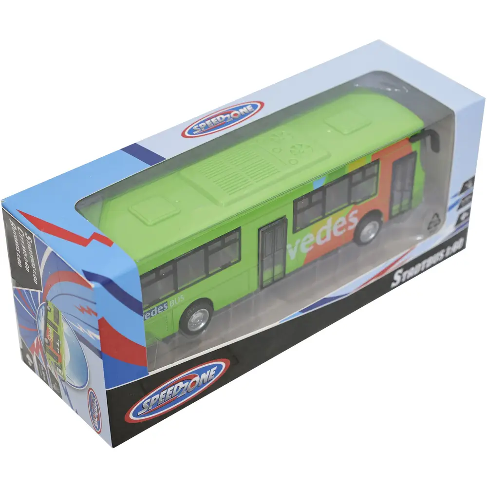 Speedzone bus jouet avec fonction rétrofriction - bus 17 cm - véhicule jouet