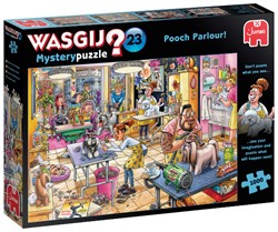 Jumbo puzzel Wasgij Mystery 23 - Pooch Parlour! (1000 stukjes)