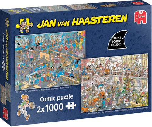 Jumbo puzzel Jan van Haasteren DIY Shop - 2x1000 stukjes legpuzzel