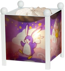 Trousselier lampe tournante chambre enfant blanc pingouin lapin 12V veilleuse