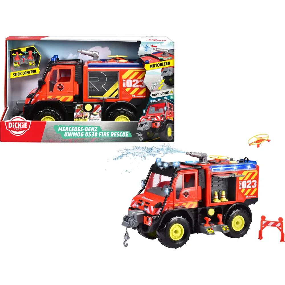 Dickie camion de pompiers Unimog U530 avec télécommande et canon à eau