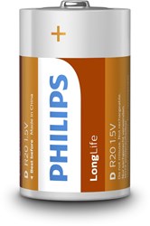 Longlife D-batterijen zinc carbon voor speelgoed en apparaten 2 stuks
