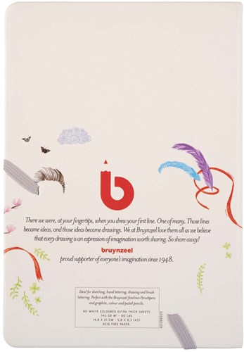 Bruynzeel carnet de croquis Creatives A5 140g 80 feuilles carnet blanc-3