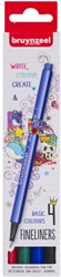 Bruynzeel Fineliner set - 4 kleuren - Schrijfwaren voor school en thuis