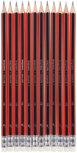Bruynzeel grafietpotlood HB zwart-rood met gum - schoolpotlood-2
