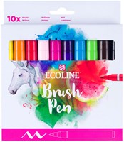 Bruynzeel brushpen set helder - 10 kleuren voor creatief tekenen
