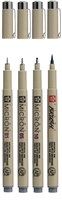 Sakura set de feutres fins - Pigma Micron 4 tailles gris froid stylos dessin-2