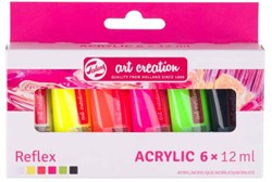 Acrylverf set reflex schilderen 6 kleuren 12ml tubes assorti