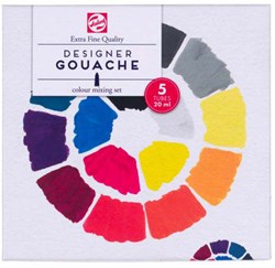 Gouache Extra Fine Set de mélange peinture 5x20ml tubes multicolore