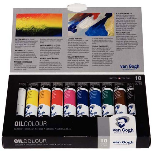 Bruynzeel Van Gogh olieverf set - 10 kleuren tubes 20ml schilderen-2