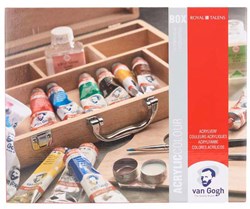Bruynzeel coffret peinture acrylique Van Gogh en boîte en bois avec accessoires