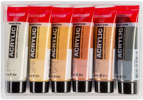 Royal Talens Amsterdam set de peinture acrylique métallique 6x20 ml pour artistes-2