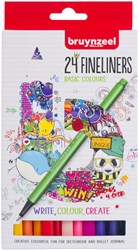 Bruynzeel fineliner set 24 kleuren - creatieve stiften voor kinderen