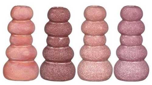 Vase Pebble rose décoration céramique 15x7cm - accessoire tendance