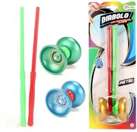 Toi-Toys diabolo speelgoed set 24 cm - Kunststof jongleer diabolo