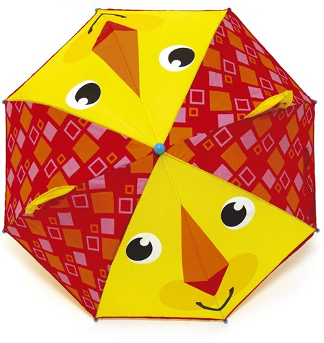Fisher-Price paraplu enfant lion jaune-rouge 70 cm - parapluie animal joyeux