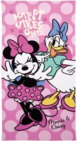 Lobbes badhanddoek Minnie Mouse microvezel 70x140cm roze strand