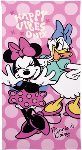 Lobbes badhanddoek Minnie Mouse microvezel 70x140cm roze strand