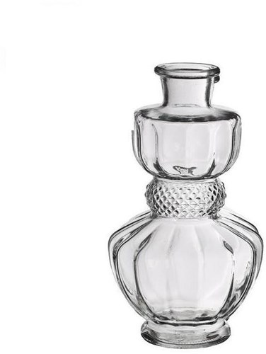 Vase verre décoratif transparent 8,5x15cm design clair