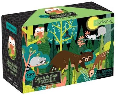 Mudpuppy puzzel Glow in Dark - In het bos - 100 stukjes - legpuzzel