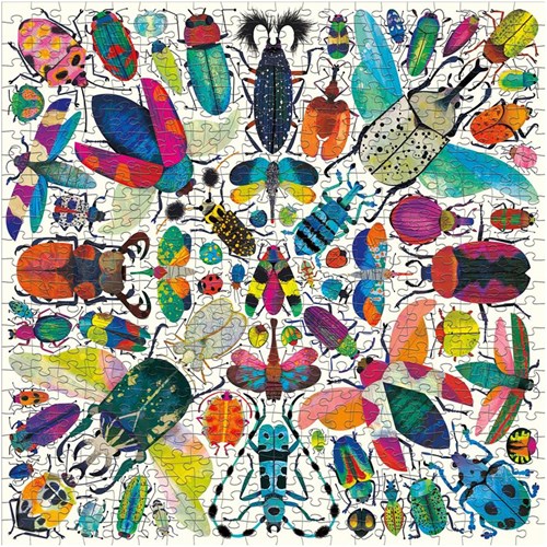 Mudpuppy puzzel - kleurrijke kevers 500 stukjes familie puzzel