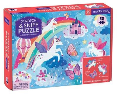 Mudpuppy puzzel eenhoorn - 60-delig kras en ruik unicorn speelgoed-2