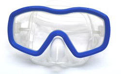 Shallow masque de plongée junior bleu transparent Siltra - lunettes de natation enfant