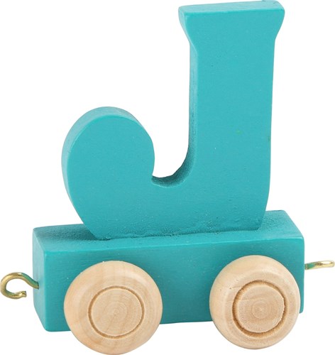 Small Foot houten lettertrein J - blauw - speelgoedtrein letter