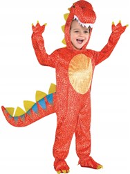 Déguisement dinosaure orange enfant 4-6 ans avec queue et capuche