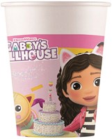 Papieren bekers Gabby's Poppenhuis roze 8 stuks verjaardag feest