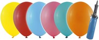 Ballonnenpomp multicolor feestaccessoire met 6 ballonnen Party Stars