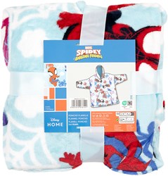 Spidey kinder hoodie fleece deken blauw met capuchon en zakken
