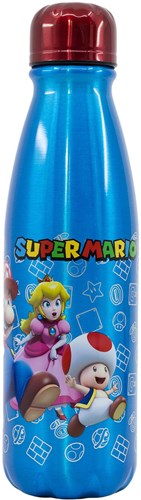 Super Mario gourde aluminium enfant 600ml bouteille d'eau bleue-2