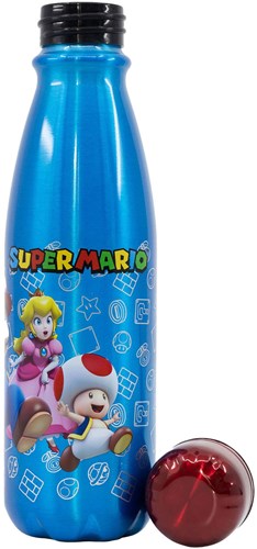 Super Mario gourde aluminium enfant 600ml bouteille d'eau bleue-3