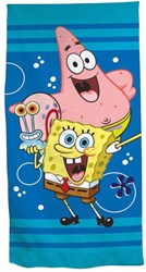Lobbes strandlaken SpongeBob blauw 70x140 cm badhanddoek kids