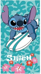 Lobbes Stitch strandlaken surf 70x140 cm Disney badhanddoek blauw