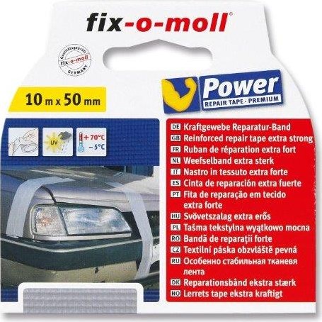 Fix-o-moll Gaffertape grijs 10mx50mm sterke klustape zilver