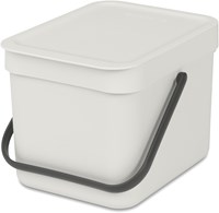 Brabantia poubelle cuisine 6L Light Grey - Sort & Go bac à déchets