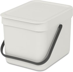 Brabantia poubelle cuisine 6L Light Grey - Sort & Go bac à déchets