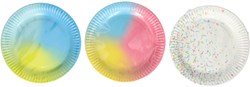 Assiettes de fête en papier 18cm - assiettes jetables colorées pour fêtes