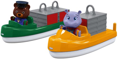 Aquaplay bateau porte-conteneurs - set de bateaux jouets de transport avec figurines-3