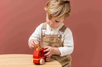 Trixie camion de pompier en bois - véhicule jouet durable pour tout-petits-3