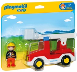 Playmobil 1.2.3 - Brandweerwagen met ladder  6967