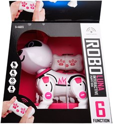 Robo Luna interactieve robothond met LED ogen en afstandsbediening