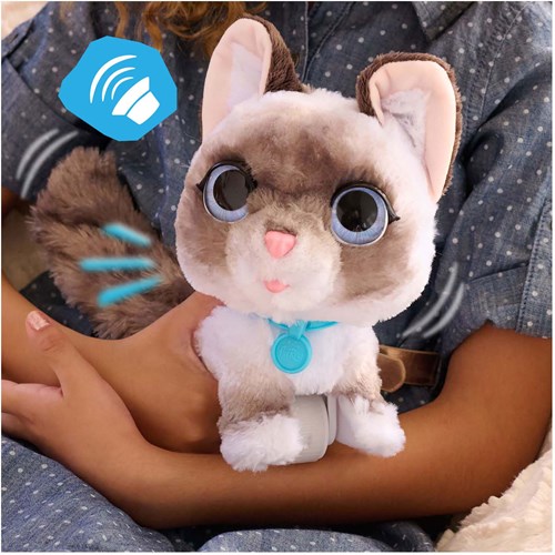 Spectron FurReal interactieve kat pluche knuffel met riem en geluid-3