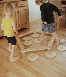 Kinderfeets balans speelgoed set met stepping stones hout