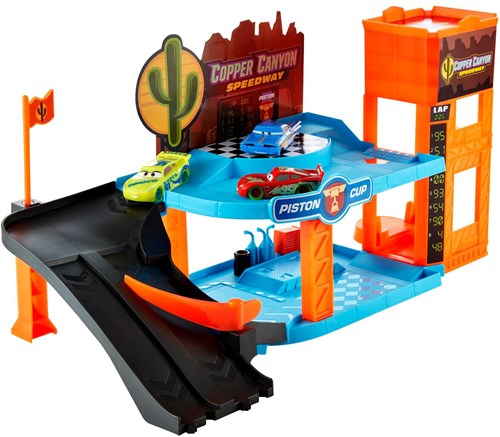 Fisher-Price Disney Cars garage Glow Racers met 3 auto's speelgoedset-3